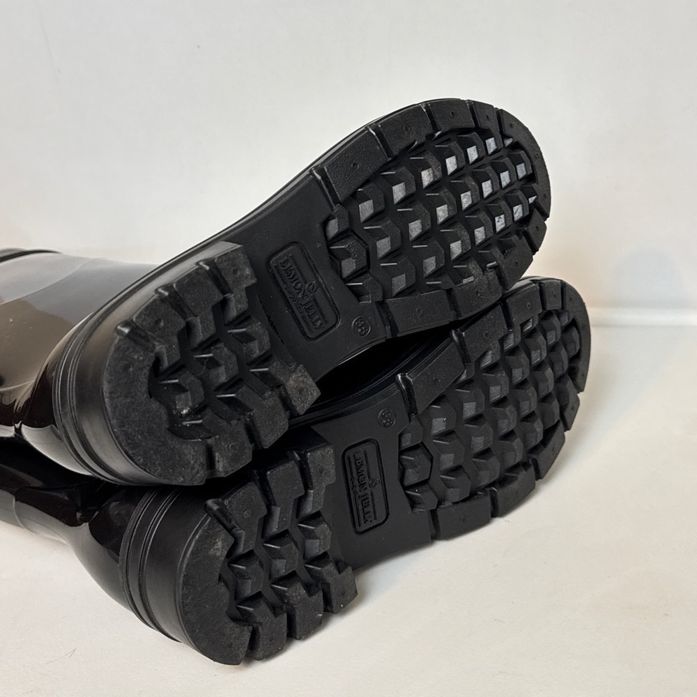 LEMON JELLY - BLACK High Gloss Rain Boot. Epic Chic.
Size: 38 = ladies 8 - Picture 4 of 10